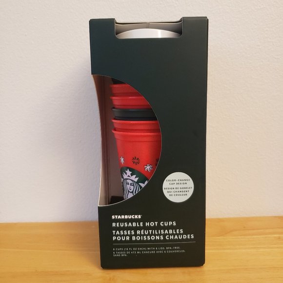 Starbucks Holiday Color Change Reusable Cups Set of 6 - Picture 1 of 6